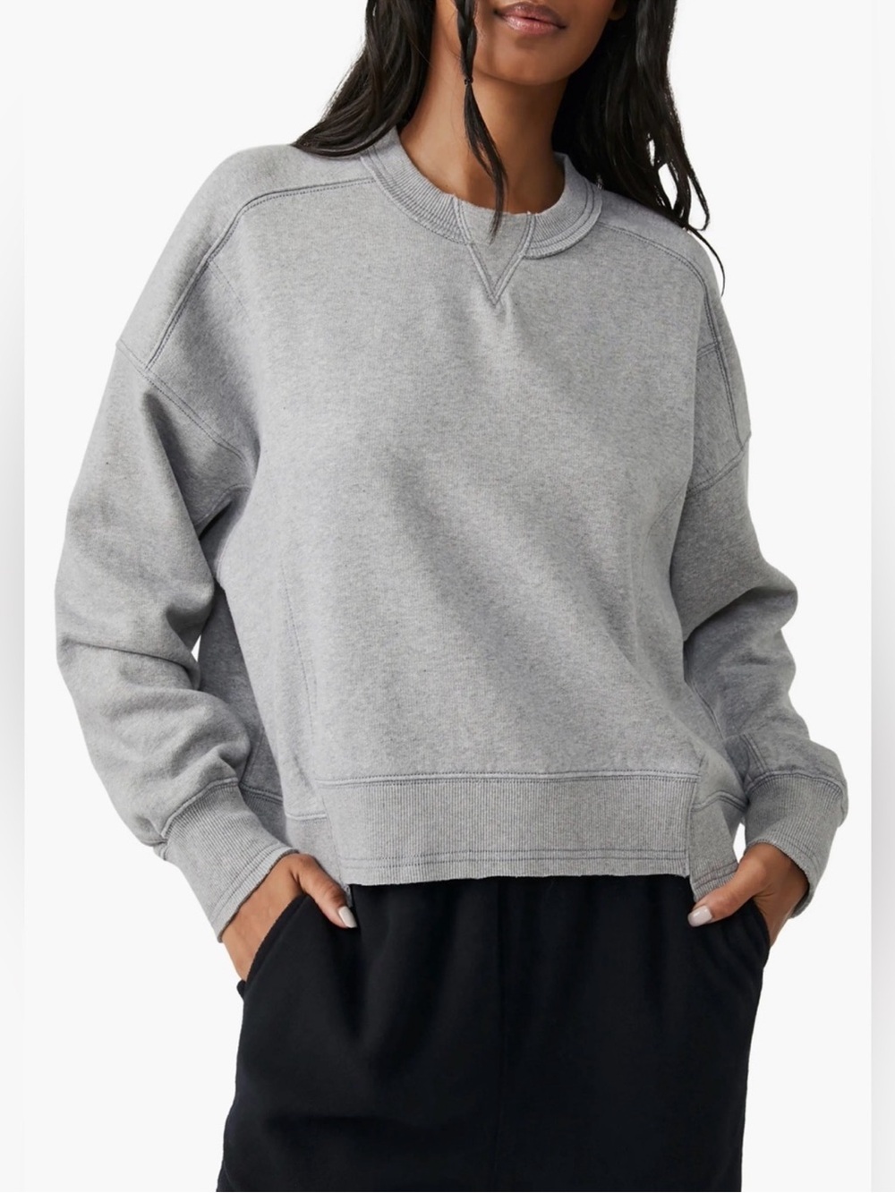 Free People Movement Intercept Sweatshirt Gray Sz S